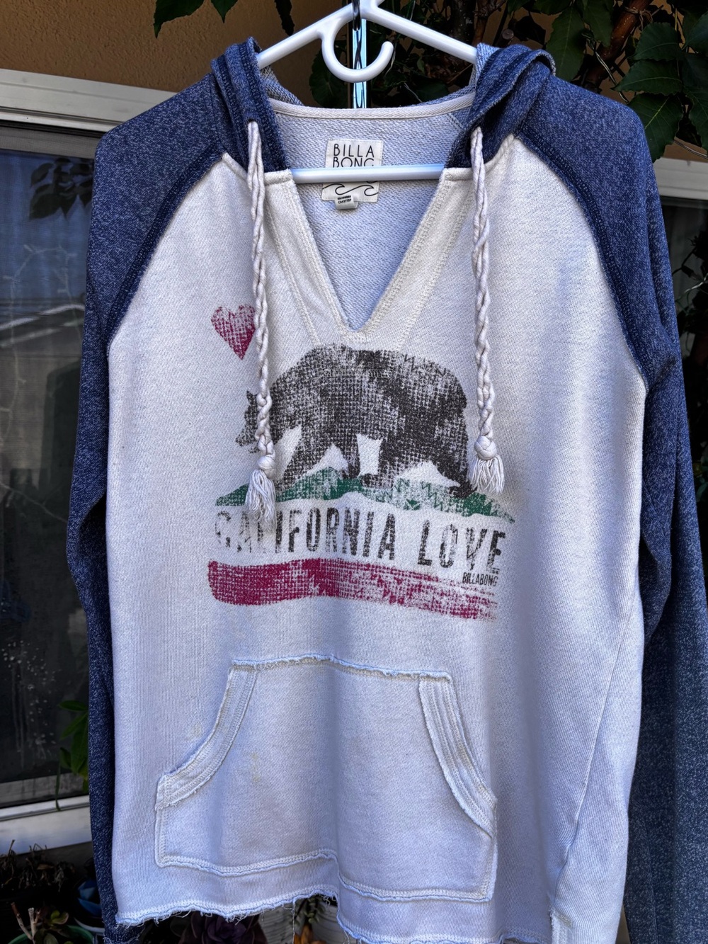 Surf Skate Baja Hoodie Billabong California Love Terry Cloth Sweatshirt Size XL